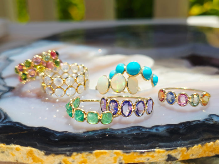 14k Yellow Gold Gemstone Stacking Ring | Indulgems | Clearance