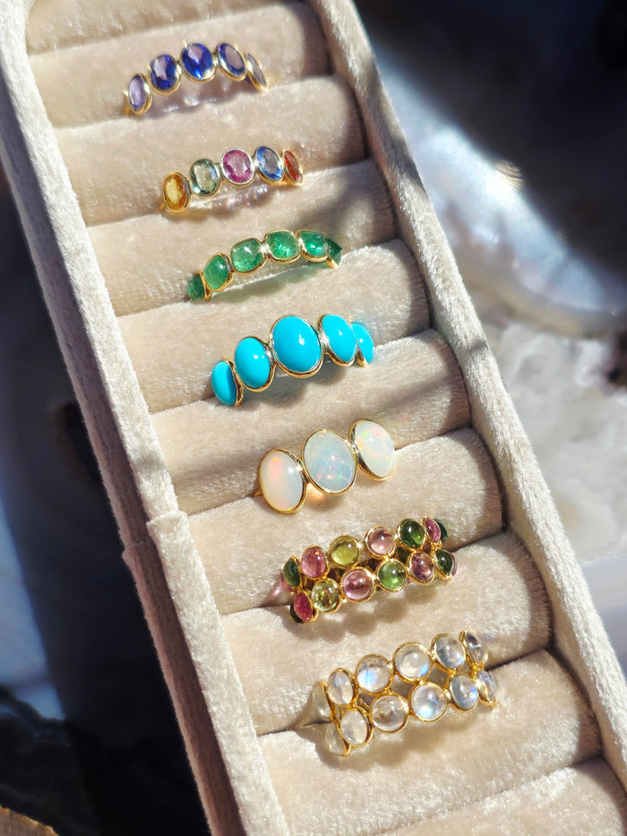 14k Yellow Gold Gemstone Stacking Ring | Indulgems | Clearance