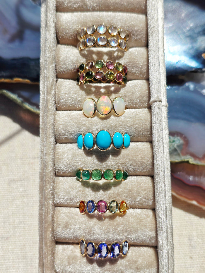 14k Yellow Gold Gemstone Stacking Ring | Indulgems | Clearance