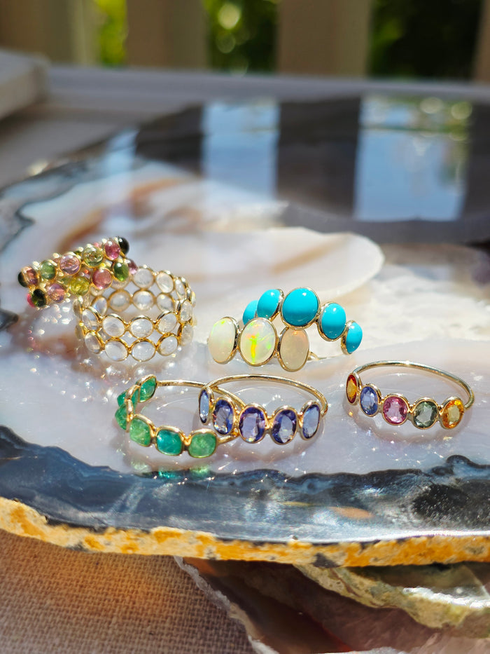 14k Yellow Gold Gemstone Stacking Ring | Indulgems | Clearance