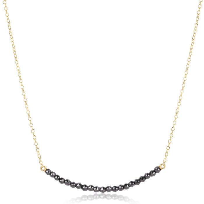 16" Necklace Gold - Beaded Bliss Faceted Hematite