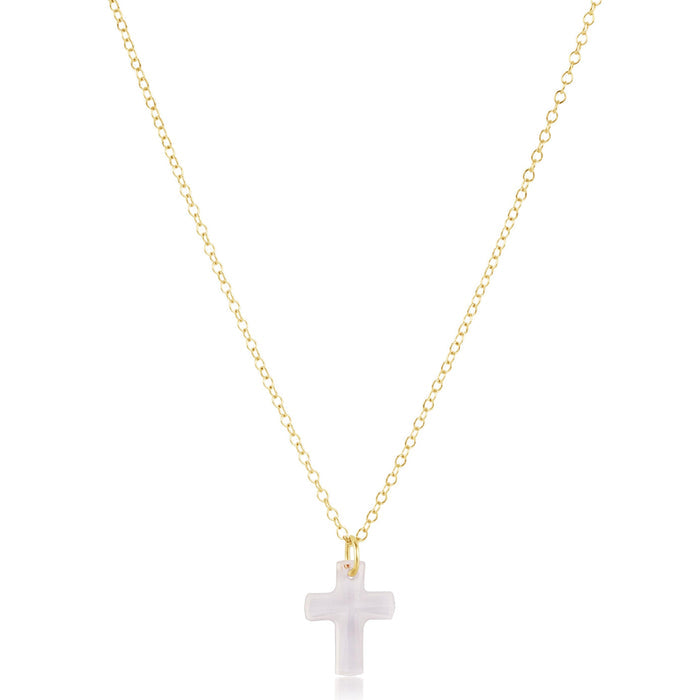 16" Necklace Gold - Blessed Crystal Charm