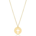 16" necklace gold - blessed gold disc