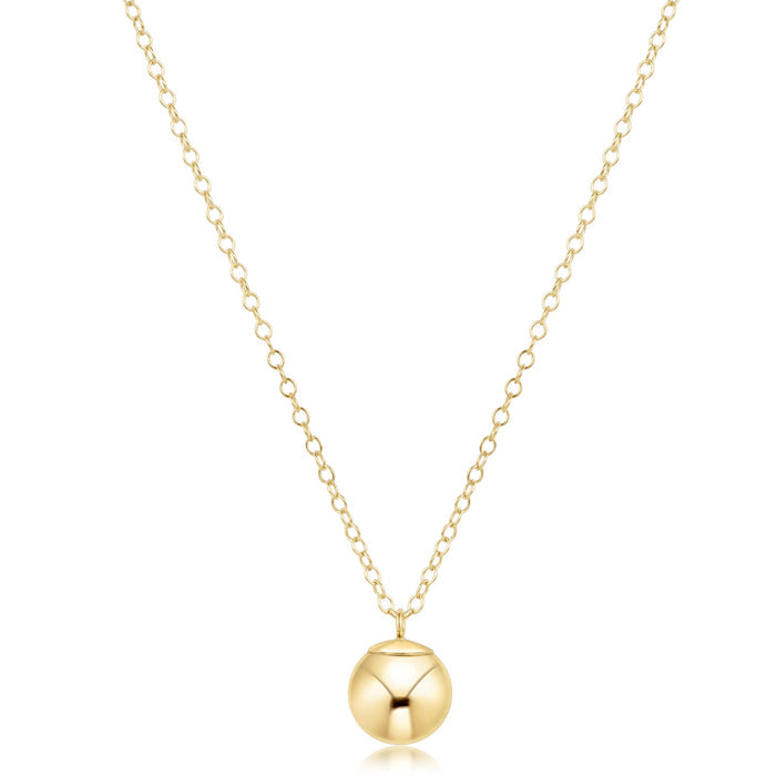 16" Necklace Gold - Classic Gold 10mm Charm