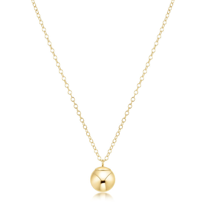 16" Necklace Gold - Classic Gold 8mm Charm