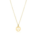16" Necklace Gold - Guardian Angel Small Gold Disc