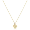 16" Necklace Gold - Paw Print Small Gold Disc