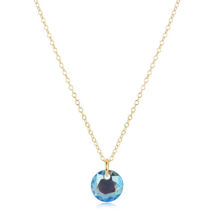 16" Necklace Gold - Reflection Small Charm - 03