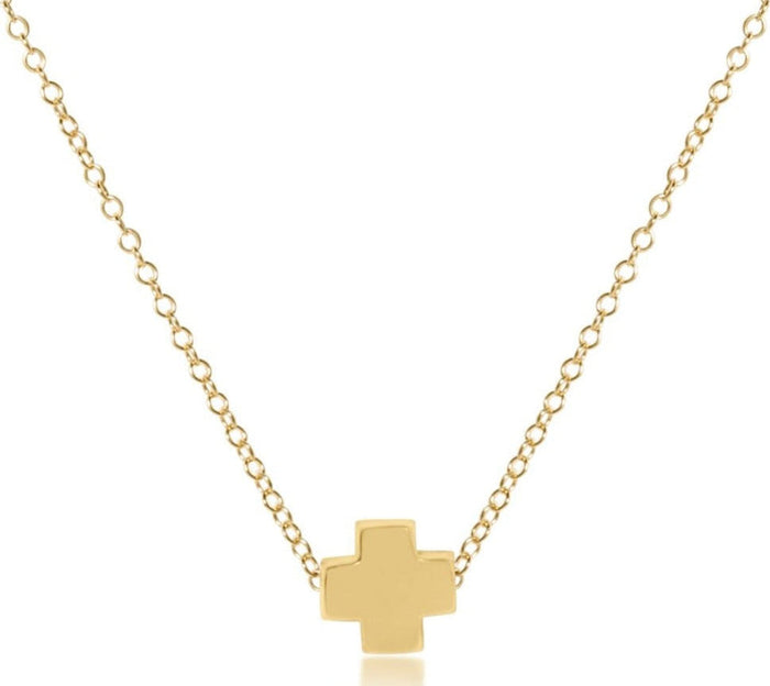 16" Necklace Gold - Signature Cross Gold