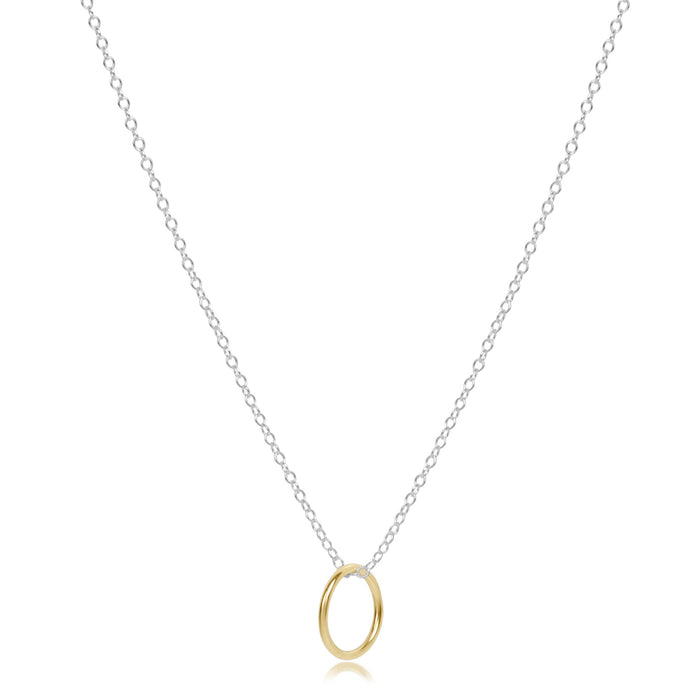 16" Necklace Mixed Metal - Halo Gold Charm