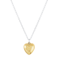 16" Necklace Mixed Metal - Love Plush Gold Charm