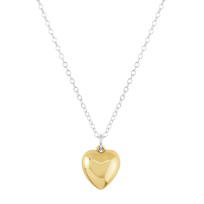 16" Necklace Mixed Metal - Love Plush Gold Charm