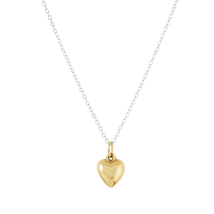 16" Necklace Mixed Metal - Love Plush Small Gold Charm