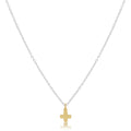 16" Necklace Mixed Metal - Signature Cross Gold Charm