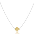 16" Necklace Mixed Metal - Signature Cross Gold
