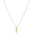 16" Necklace Mixed Metal - Signature Cross Small Gold Charm