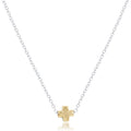 16" Necklace Mixed Metal - Signature Cross Small Gold