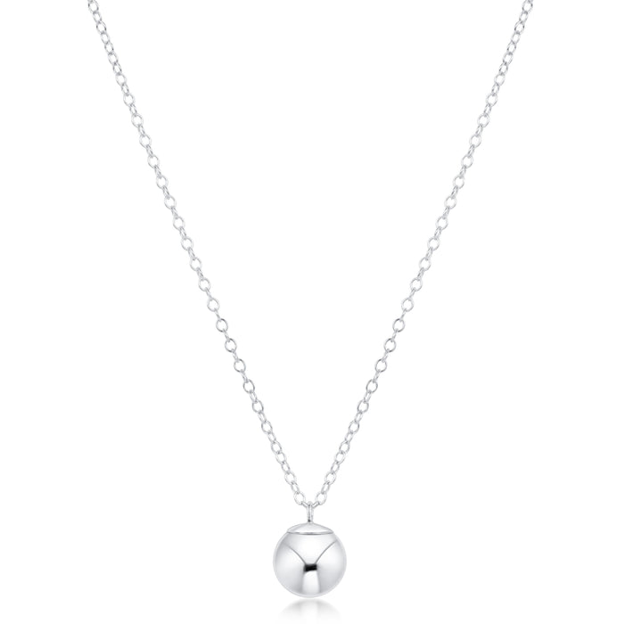 16" Necklace Sterling - Classic Sterling 8mm Charm