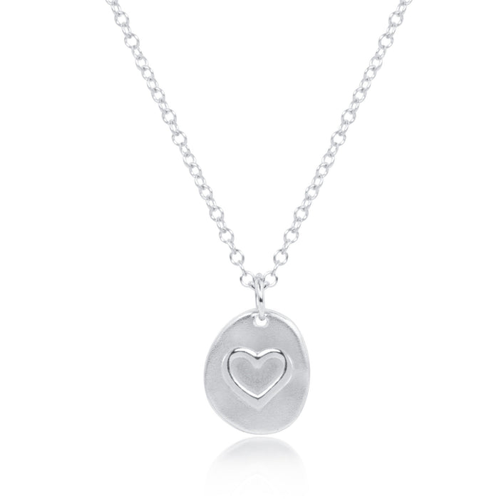 16" Necklace Sterling - Inspire Love Small Sterling Disc