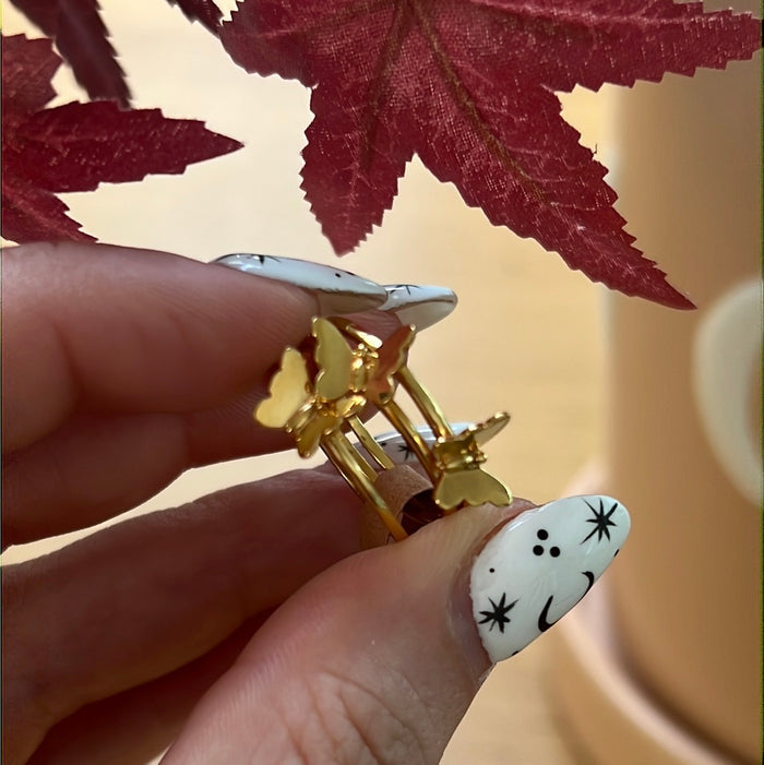 18K GOLD Trio Butterfly Stacker Ring