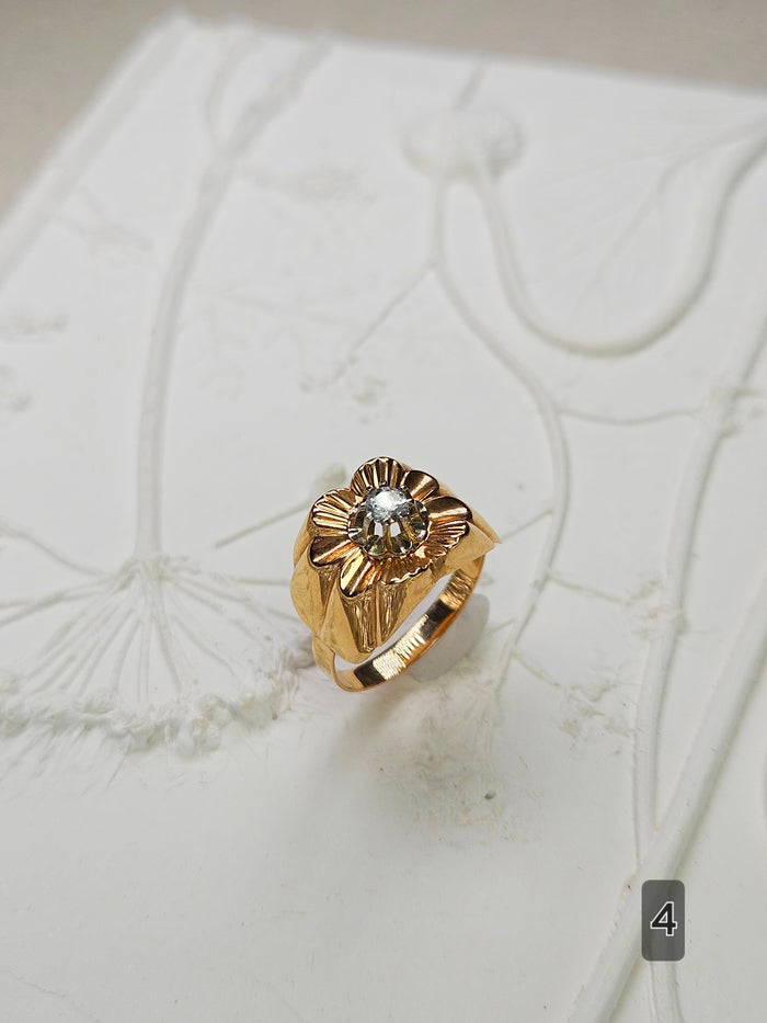 18K Solid Gold French Antique Diamond Rings 4, 5, 6 | Indulgems | Designs in Real Gold