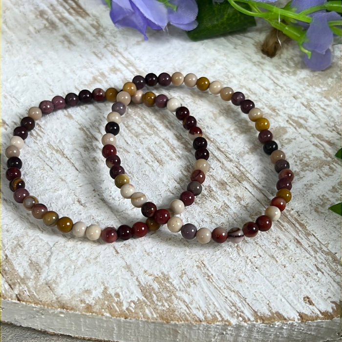 4mm Mookaite Bead Bracelet