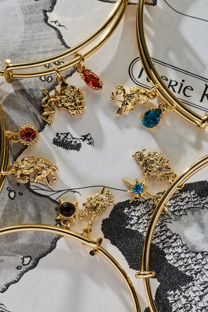 A Court of Thorns and Roses Wolf Charm Bangle