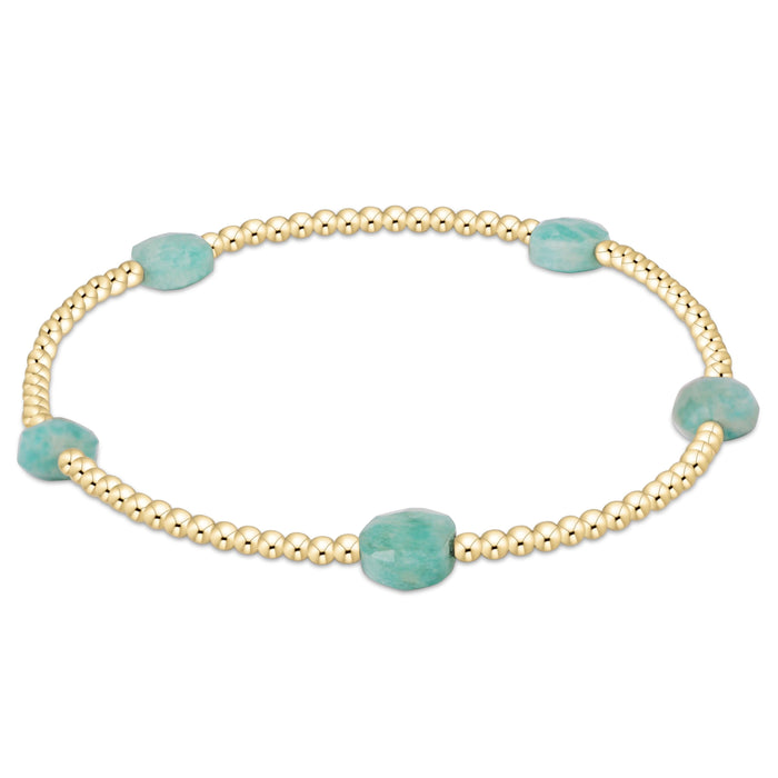 Admire Small Gem 2mm Gold Bracelet- Amazonite