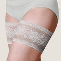 white lace bandelettes thigh bands anti chafing invisible under light clothing