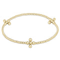 Beaded 3mm Gold Signature Cross 2mm Gold Bracelet