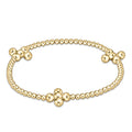 Beaded 4mm Gold Signature Cross 2.5mm Gold Bracelet