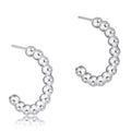 Beaded Classic 1" Post Hoop - 3mm Sterling