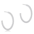 Beaded Classic 1.25" Post Hoop - 3mm Sterling