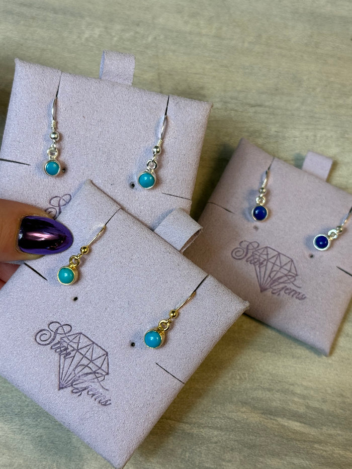 Birthstone Earrings in Sterling Silver & Gold - Handmade by Star Therap-ease