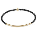 Bliss Bar Gold 2mm Faceted Hematite Bracelet