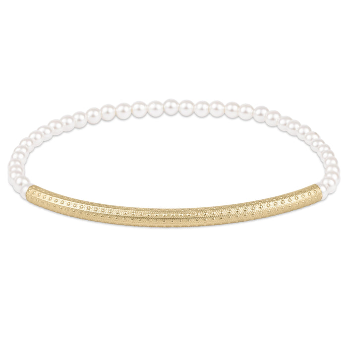 Bliss Bar Textured Pearl 3mm Bracelet
