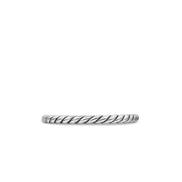 Cable Band Ring in Sterling Silver, 1.7mm