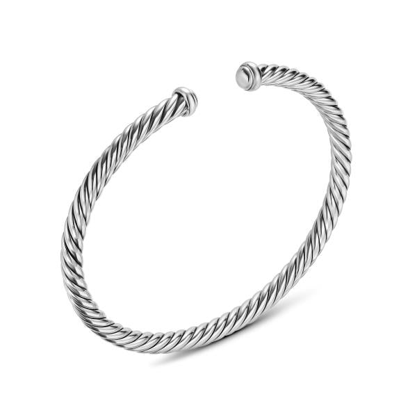 Cable Flex Bracelet in Sterling Silver, 4mm