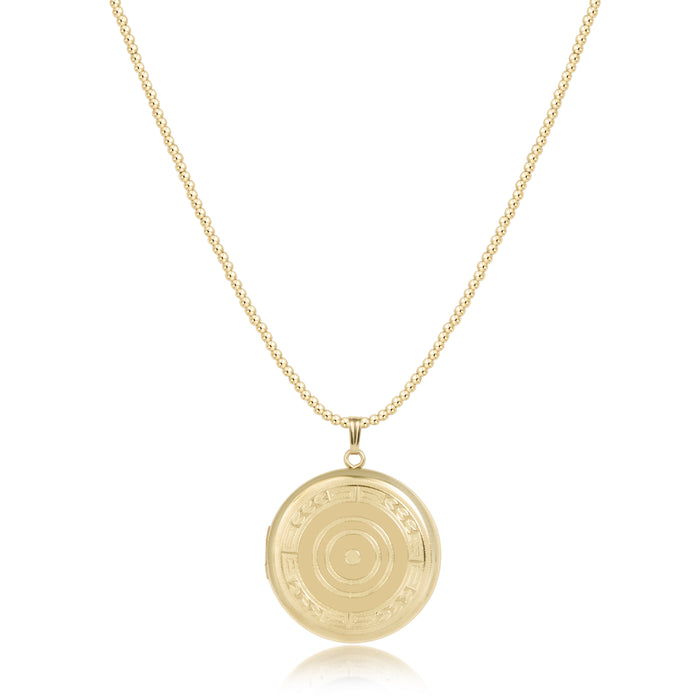 Choker Beaded - Classic Gold 2mm - Cherish Large Gold Locket