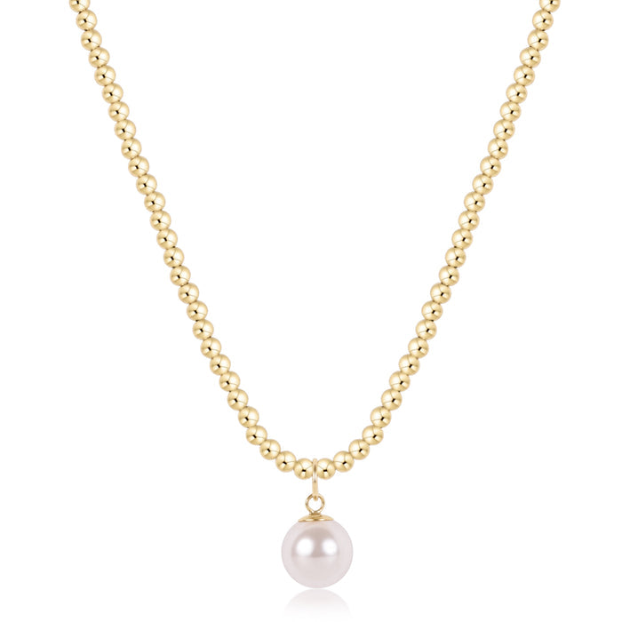 Choker Beaded - Classic Gold 3mm - Classic Pearl 10mm Charm