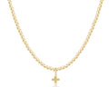 Choker Beaded - Classic Gold 3mm - Signature Cross Gold Charm