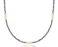 Choker Beaded - Purpose Pearl 4mm Silver Faceted Hematite