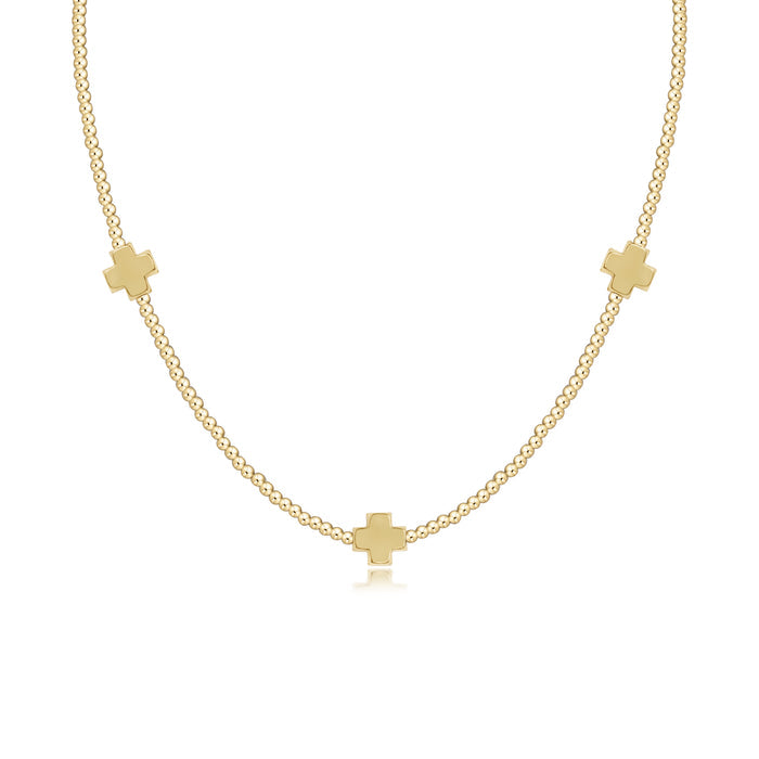 Choker Beaded - Signature Cross 2mm Gold - Gold