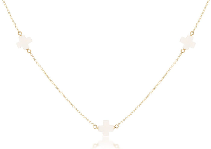 Choker Simplicity Chain Gold - Signature Cross Off-White