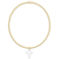 Classic Gold 2mm Bracelet - Blessed Crystal Charm