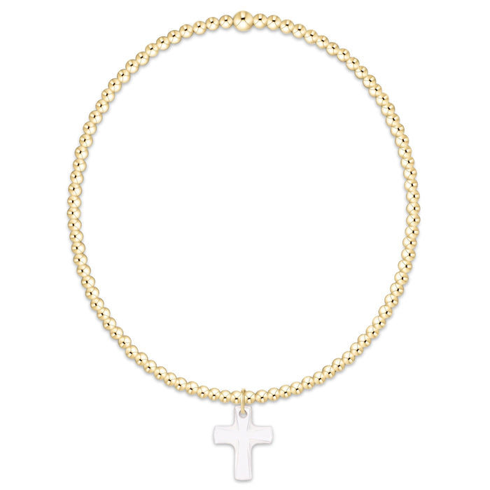 Classic Gold 2mm Bracelet - Blessed Crystal Charm