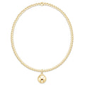 Classic Gold 2mm Bracelet - Classic Gold 8mm Charm