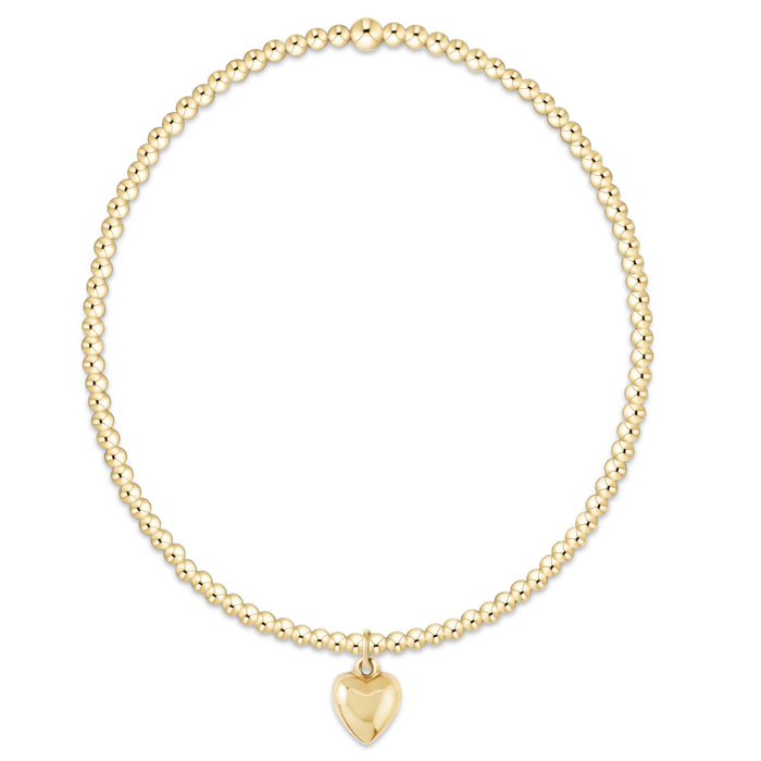 Classic Gold 2mm Bracelet - Love Plush Small Gold Charm