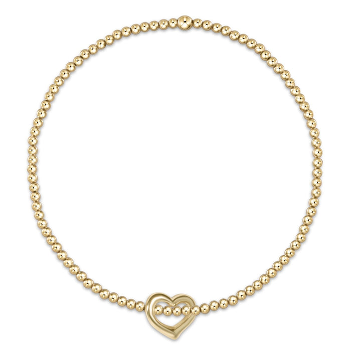Classic Gold 2mm Bracelet - Love Small Gold Charm