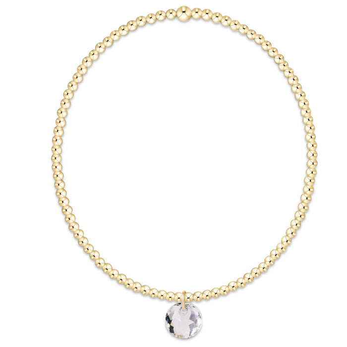 Classic Gold 2mm Bracelet - Reflection Small Charm - 04